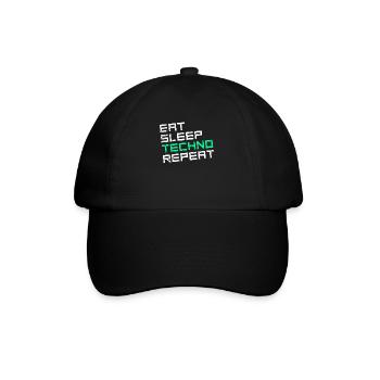 manger du sommeil techno répéter - Casquette classique - noir/noir - Devant