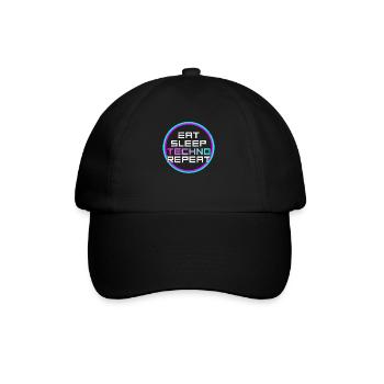 manger du sommeil techno répéter - Casquette classique - noir/noir - Devant
