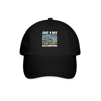 Just A Boy Who Loves Velociraptors Dinosaur Dino - Baseball Cap - black/black - Front