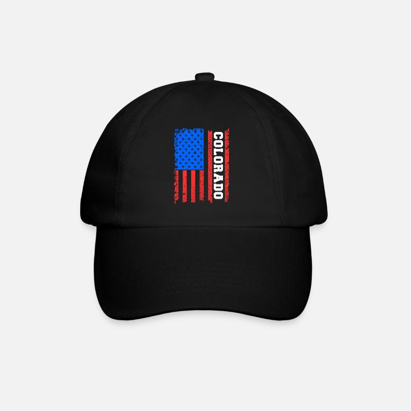 Colorado Usa flaggen geschenk - Baseballkappe - Schwarz/Schwarz