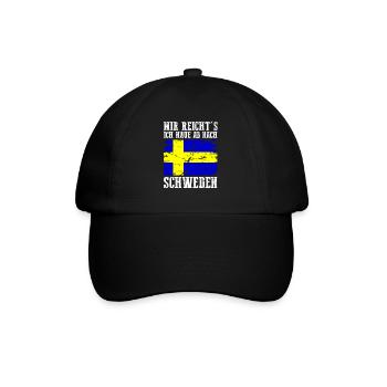 Skandinavien Schweden Schwede Schwedisch - Baseballkappe - Schwarz/Schwarz - Vorne