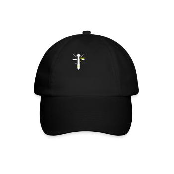 Piloten Kostüm Fliegerbrille Fasching Karneval - Baseballkappe - Schwarz/Schwarz - Vorne