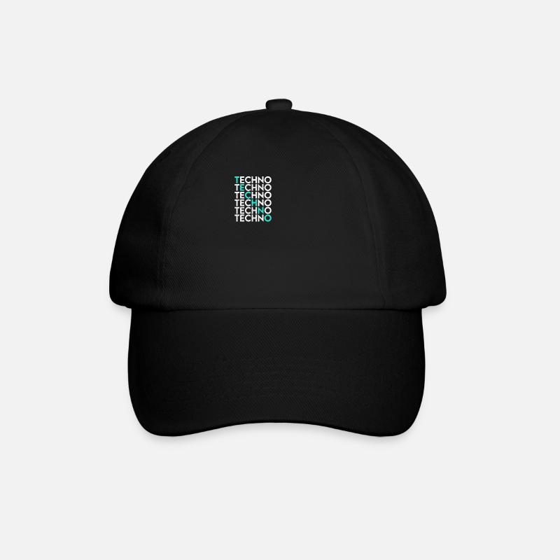 Techno - Baseballkappe - Schwarz/Schwarz