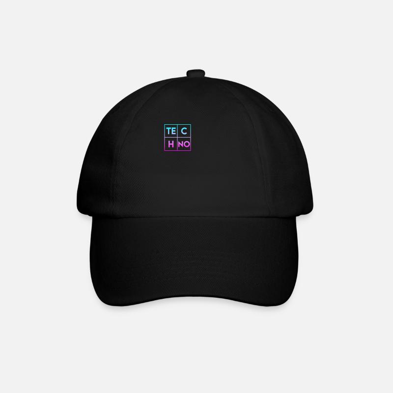Techno - Baseballkappe - Schwarz/Schwarz