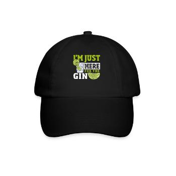 I'm Just Here For The Gin - Baseballkappe - Schwarz/Schwarz - Vorne
