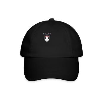 Border Collie Japan Sunglasses I Japanese Flag - Baseballkappe - Schwarz/Schwarz - Vorne