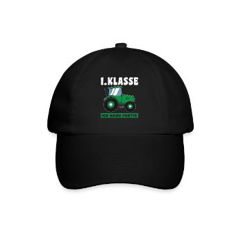 1.Klasse Traktor Schulanfänger Geschenk - Baseballkappe - Schwarz/Schwarz - Vorne