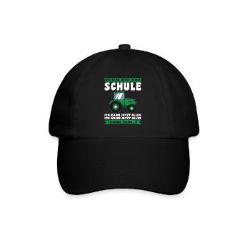 Schulkind Traktor Einschulung Geschenk - Baseballkappe - Schwarz/Schwarz - Vorne