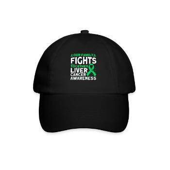 Our family fights liver cancer together - Baseball Cap - black/black - Front