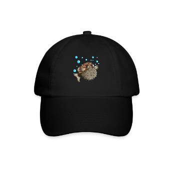 Puffer fish makes bubbles lovers sea creature fish - Baseball Cap - black/black - Front