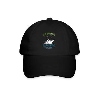 Frau Und Mann Kreuzfahrtpartner Fürs Leben Shirt - Baseballkappe - Schwarz/Schwarz - Vorne