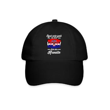 Kroate Kroatisches Kroatien - Baseballkappe - Schwarz/Schwarz - Vorne