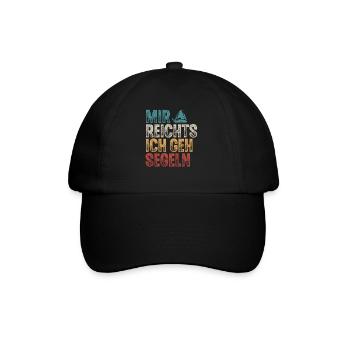 Segeln Segler Segelboot Retro Vintage - Baseballkappe - Schwarz/Schwarz - Vorne