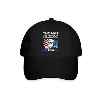 Thomas Jefferson - Baseballkappe - Schwarz/Schwarz - Vorne