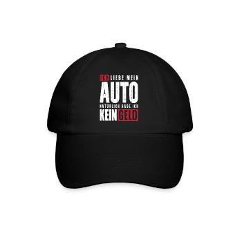 Ich liebe mein Auto natürlich habe ich kein Geld - Baseballkappe - Schwarz/Schwarz - Vorne