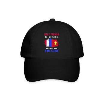 Half French Half Vietnamese - Baseball Cap - black/black - Front