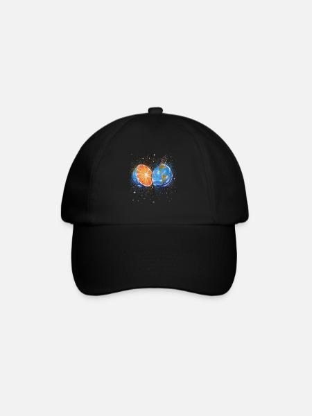 Summer Splashing Orange Earth - Baseball Cap - black/black