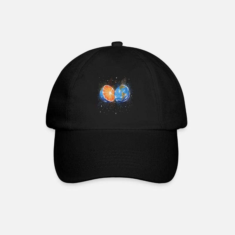 Summer Splashing Orange Earth - Baseball Cap - black/black