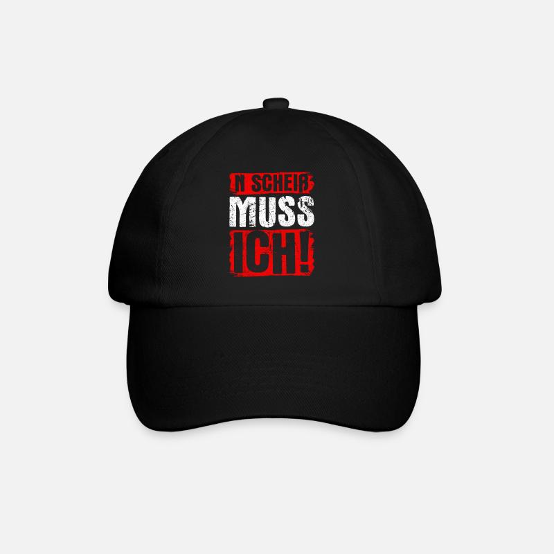 n scheiß muss ich beste Sprüche für Arbeit & Schul - Baseballkappe - Schwarz/Schwarz