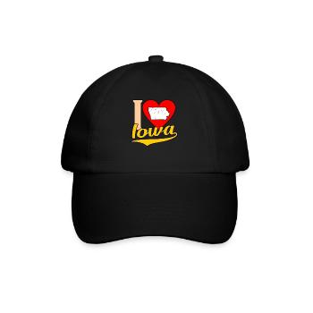 Startseite Iowa Geschenk - Baseballkappe - Schwarz/Schwarz - Vorne