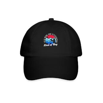 Ich bin ein Wind- und Kitesurfing-Junge Kitesurfer - Baseballkappe - Schwarz/Schwarz - Vorne