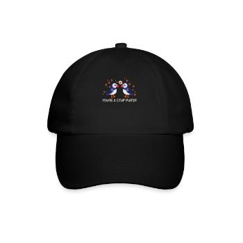 Stud Puffin Hearts Puffins Love Seabird - Baseball Cap - black/black - Front