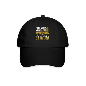 Railway Modellers Warning - Baseball Cap - black/black - Front