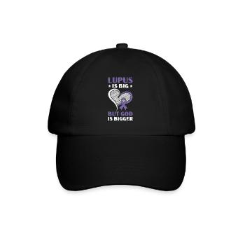 Lupus Bewusstsein Purple Ribbon Autoimmunkrankheit - Baseballkappe - Schwarz/Schwarz - Vorne