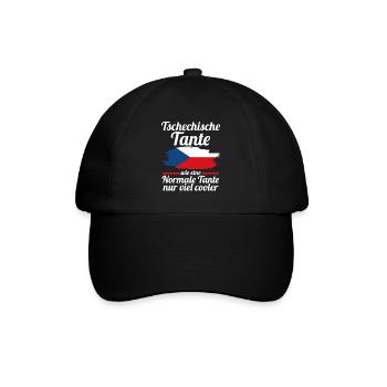 Tschechin Tante Tschechien - Baseballkappe - Schwarz/Schwarz - Vorne