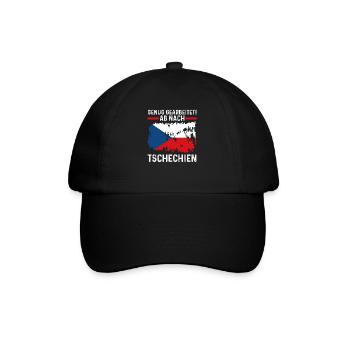 Urlaub Tscheche Tschechien - Baseballkappe - Schwarz/Schwarz - Vorne