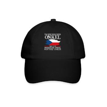 Tscheche Onkel Tschechien - Baseballkappe - Schwarz/Schwarz - Vorne