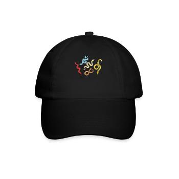 Snake Serpent Retro Vintage - Baseballkappe - Schwarz/Schwarz - Vorne