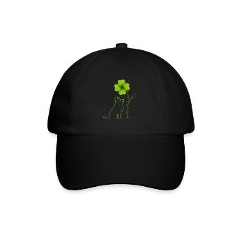 Du bist mein Glücksbringer Husky Kleeblatt - Baseballkappe - Schwarz/Schwarz - Vorne