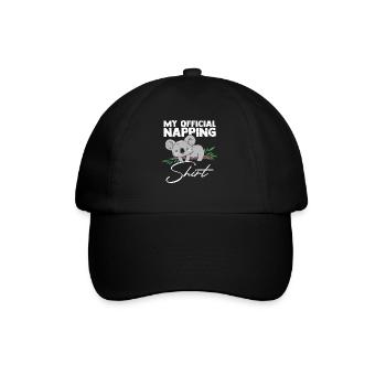 This Is My Official Napping Shirt Faultier Geschen - Baseballkappe - Schwarz/Schwarz - Vorne
