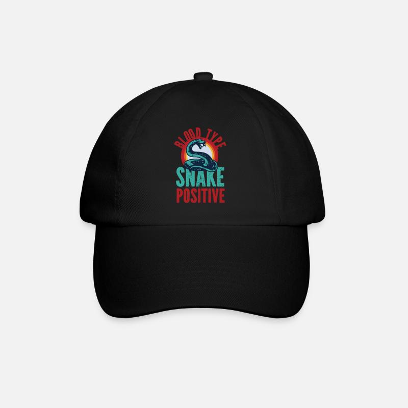 Snake Serpent Blood Type Snake - Baseballkappe - Schwarz/Schwarz