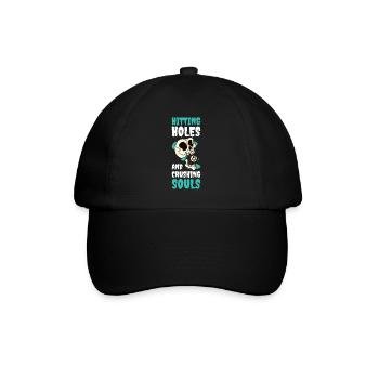 Hitting Holes And Crushing Souls Billard Geschenk - Baseballkappe - Schwarz/Schwarz - Vorne