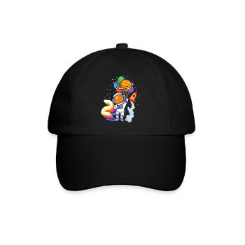 Astronaut 2. Geburtstag Weltraum Jungen Geschenk - Baseballkappe - Schwarz/Schwarz - Vorne