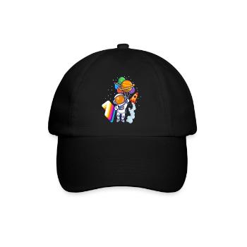 Astronaut 1st Birthday Space Boy Gift - Baseball Cap - black/black - Front