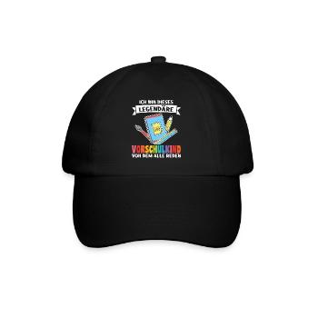 Vorschule Anfang Vorschulkind Geschenk - Baseballkappe - Schwarz/Schwarz - Vorne