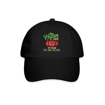 Végétalien Végétarien Dicton Tomates Vegan - Casquette classique - noir/noir - Devant