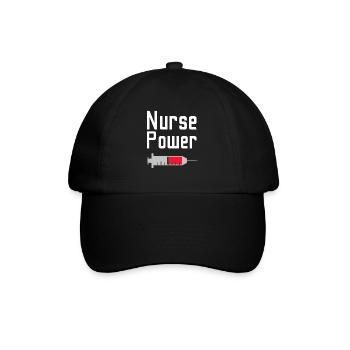 Krankenschwester Power - Baseballkappe - Schwarz/Schwarz - Vorne