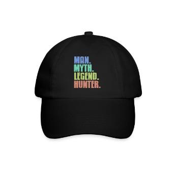 Retro Vintage Man. Myth. Legend. Hunter. Design - Baseballkappe - Schwarz/Schwarz - Vorne