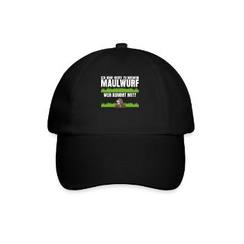 Maulwurf Witz Maulwürfe Maulwurfshügel - Baseballkappe - Schwarz/Schwarz - Vorne