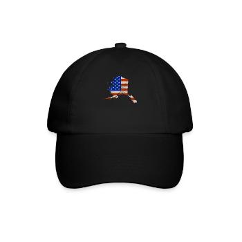 Alaska State US Flag Gift - Baseball Cap - black/black - Front