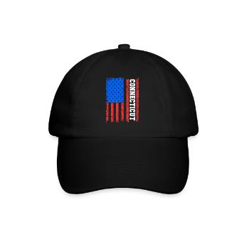 Connecticut Usa flag gift - Baseball Cap - black/black - Front
