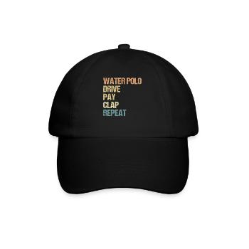 Watersport - Water Polo Drive Pay Clap Repeat - Baseballkappe - Schwarz/Schwarz - Vorne