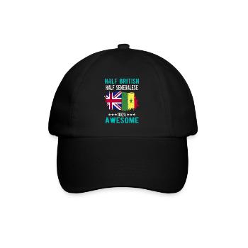 Half British Half Senegalese - Baseball Cap - black/black - Front