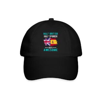 Halb Brite Halb Spanier - Baseballkappe - Schwarz/Schwarz - Vorne