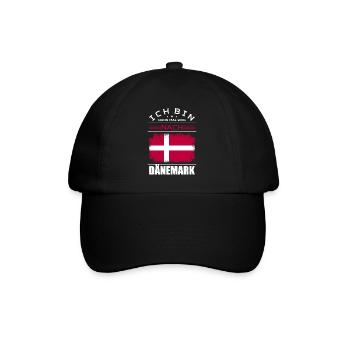 Ich Bin Dann Mal Weg Nach Dänemark Fahne Urlaub - Baseballkappe - Schwarz/Schwarz - Vorne