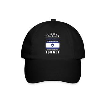 Ich Bin Dann Mal Weg Nach Israel Fahne Urlaub - Baseballkappe - Schwarz/Schwarz - Vorne